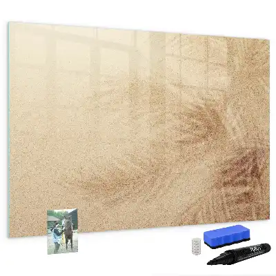 Magnetic marker board with abstract leaves print