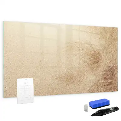 Magnetic marker board with abstract leaves print