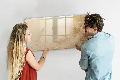 Magnetic marker board with abstract leaves print