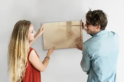 Magnetic marker board with abstract leaves print