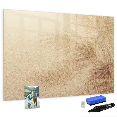 Magnetic marker board with abstract leaves print
