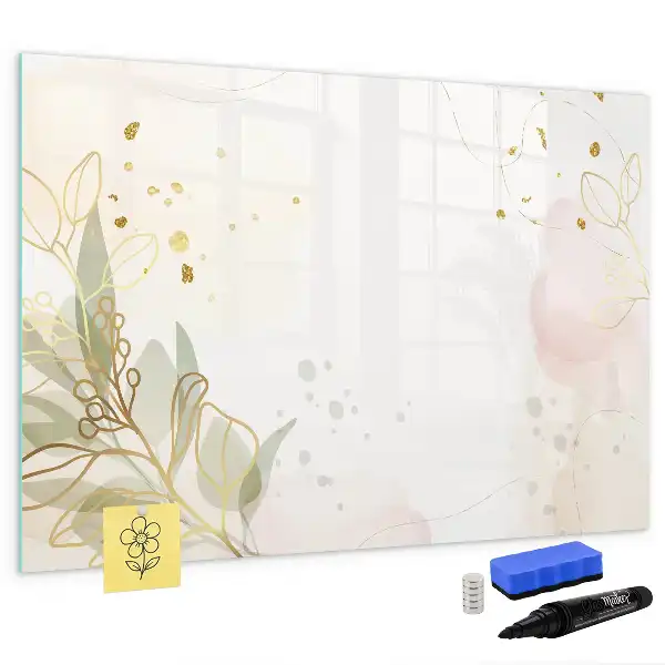 Magnetic glass dry erase board pastel abstraction design