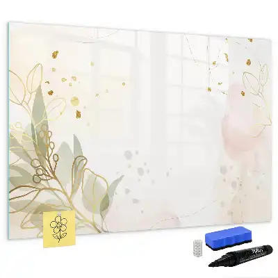 Magnetic glass dry erase board pastel abstraction design