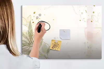 Magnetic glass dry erase board pastel abstraction design
