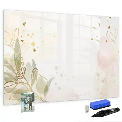 Magnetic glass dry erase board pastel abstraction design