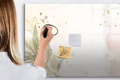 Magnetic glass dry erase board pastel abstraction design