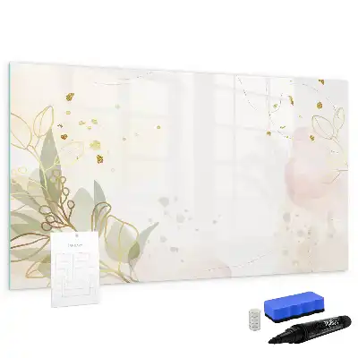 Magnetic glass dry erase board pastel abstraction design