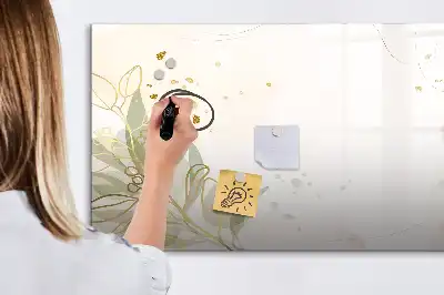Magnetic glass dry erase board pastel abstraction design