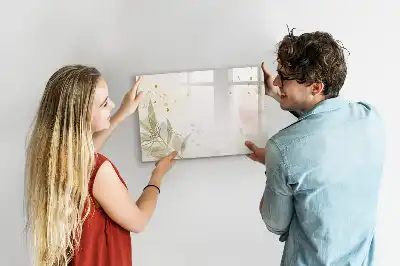 Magnetic glass dry erase board pastel abstraction design