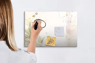 Magnetic glass dry erase board pastel abstraction design