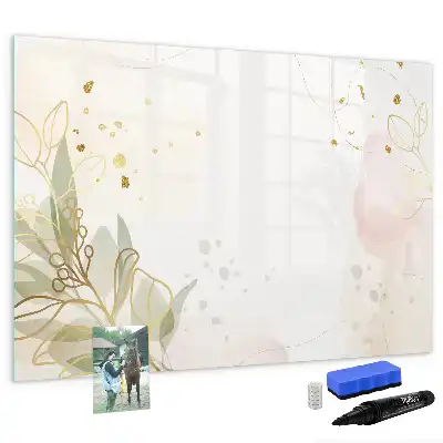 Magnetic glass dry erase board pastel abstraction design