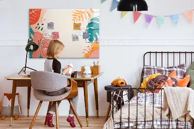 Magnetic marker board with Hawaiian plants design