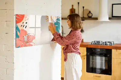 Magnetic marker board with Hawaiian plants design