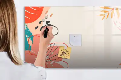 Magnetic marker board with Hawaiian plants design