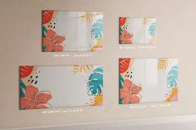 Magnetic marker board with Hawaiian plants design