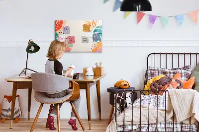 Magnetic marker board with Hawaiian plants design
