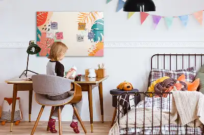 Magnetic marker board with Hawaiian plants design
