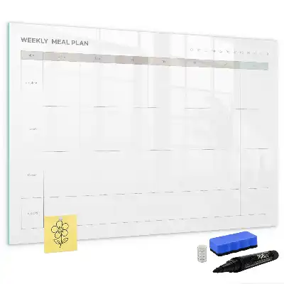 Magnetic glass dry erase board minimalist menu design