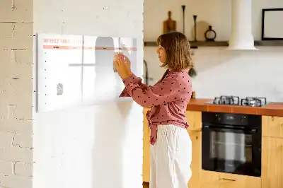 Magnetic glass dry erase board weekly meal planner