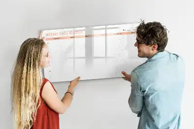 Magnetic glass dry erase board weekly meal planner