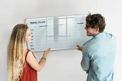 Magnetic glass dry erase board pastel meal planner