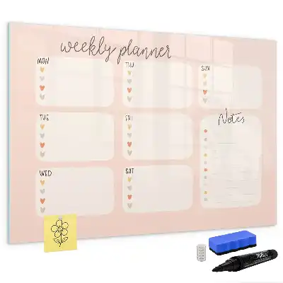 Magnetic marker board charming weekly planner