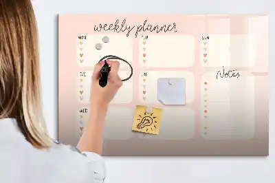 Magnetic marker board charming weekly planner
