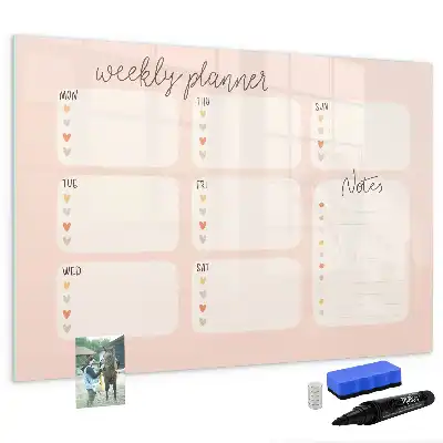 Magnetic marker board charming weekly planner