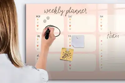 Magnetic marker board charming weekly planner
