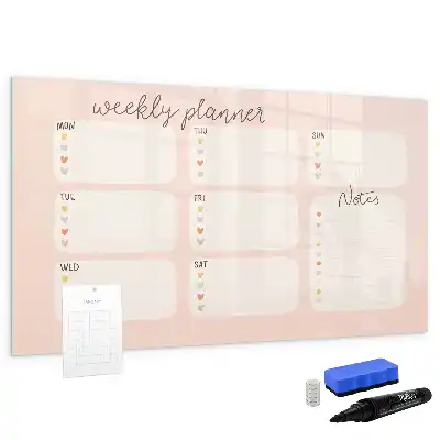 Magnetic marker board charming weekly planner