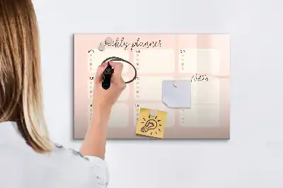 Magnetic marker board charming weekly planner