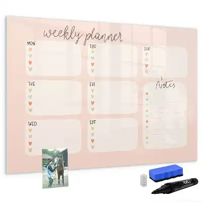 Magnetic marker board charming weekly planner