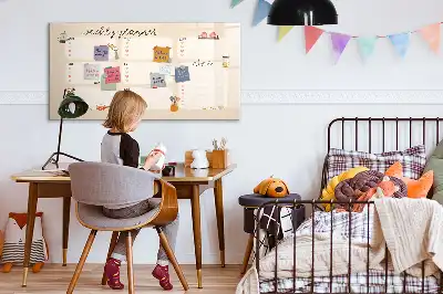 Magnetic glass dry erase board weekly planner