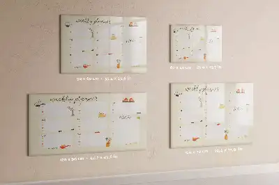 Magnetic glass dry erase board weekly planner