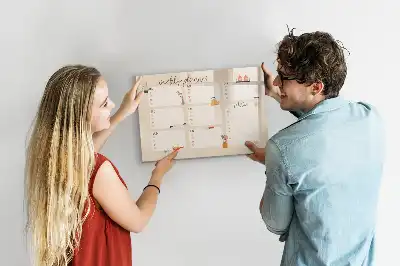 Magnetic glass dry erase board weekly planner