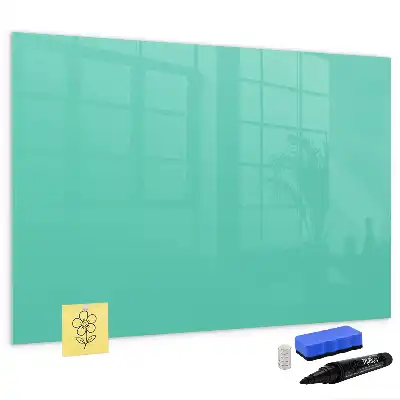 Magnetic glass dry erase board turquoise