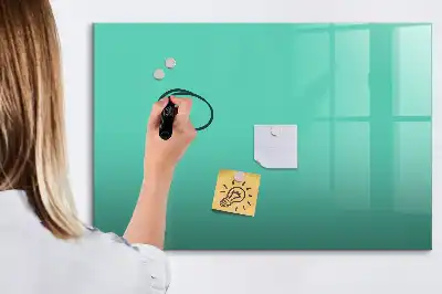 Magnetic glass dry erase board turquoise