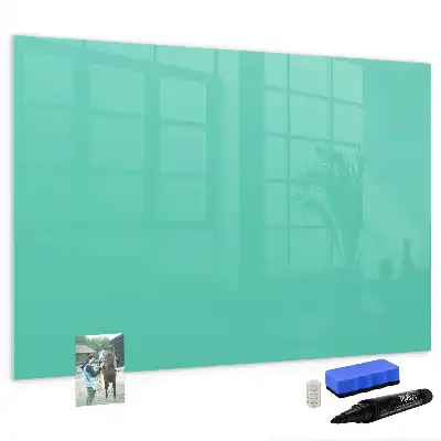 Magnetic glass dry erase board turquoise
