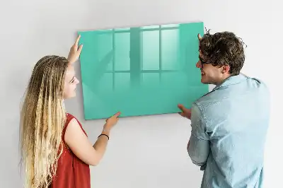 Magnetic glass dry erase board turquoise