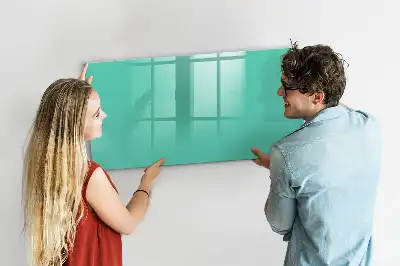 Magnetic glass dry erase board turquoise