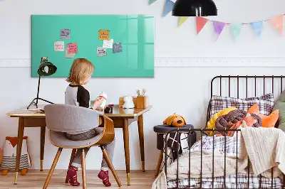 Magnetic glass dry erase board turquoise