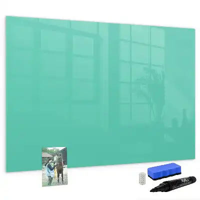 Magnetic glass dry erase board turquoise