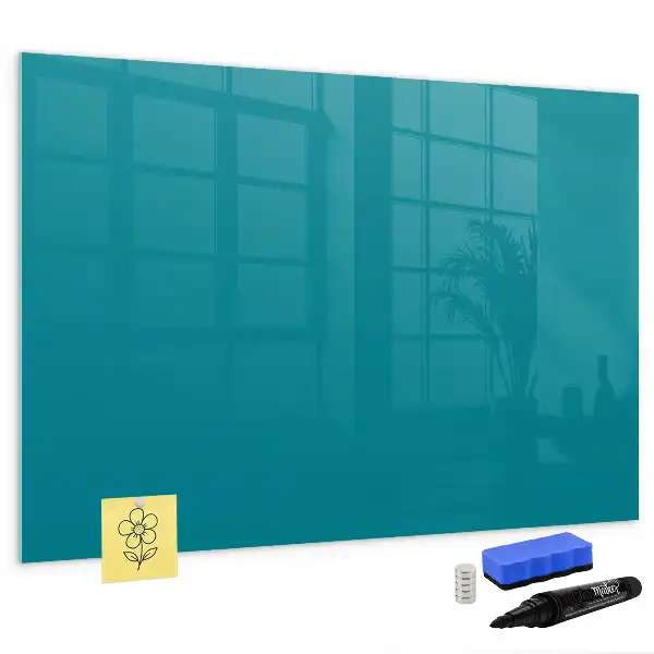 Magnetic glass dry erase board navy blue
