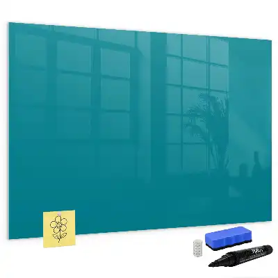 Magnetic glass dry erase board navy blue