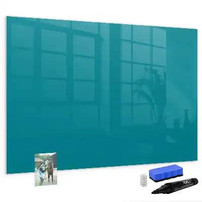 Magnetic glass dry erase board navy blue