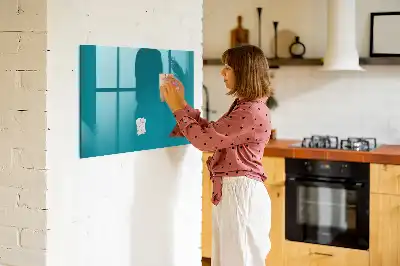 Magnetic glass dry erase board navy blue