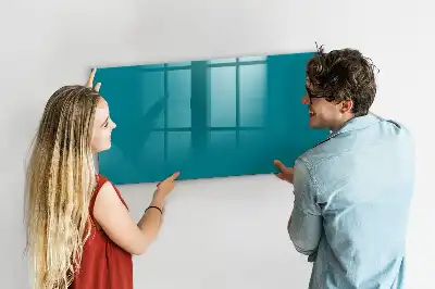 Magnetic glass dry erase board navy blue