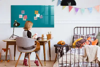 Magnetic glass dry erase board navy blue