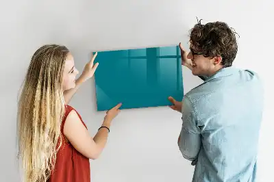Magnetic glass dry erase board navy blue