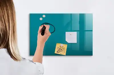 Magnetic glass dry erase board navy blue